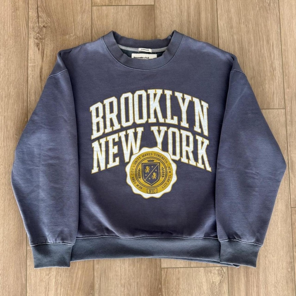 Abercrombie & Fitch Soft A&F Fleece oversized Crewneck Sweatshirt Size Large